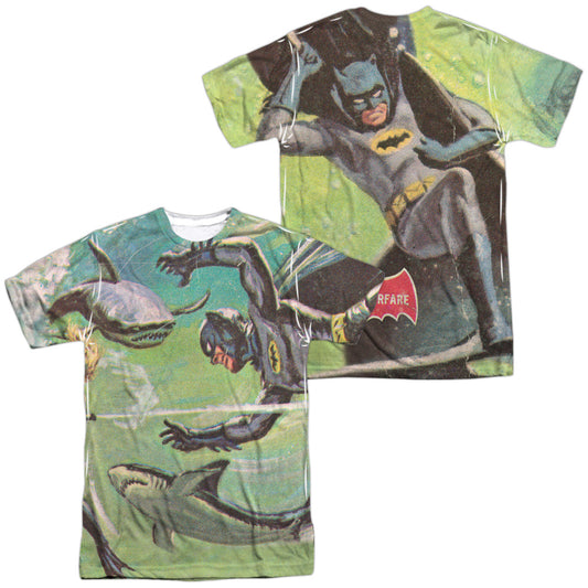 Batman Classic Tv - Underwater (Front/back Print) - Short Sleeve Adult Poly Crew - White T-shirt