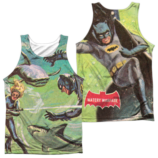 Batman Classic Tv - Underwater (Front/back Print) - Adult 100% Poly Tank Top - White