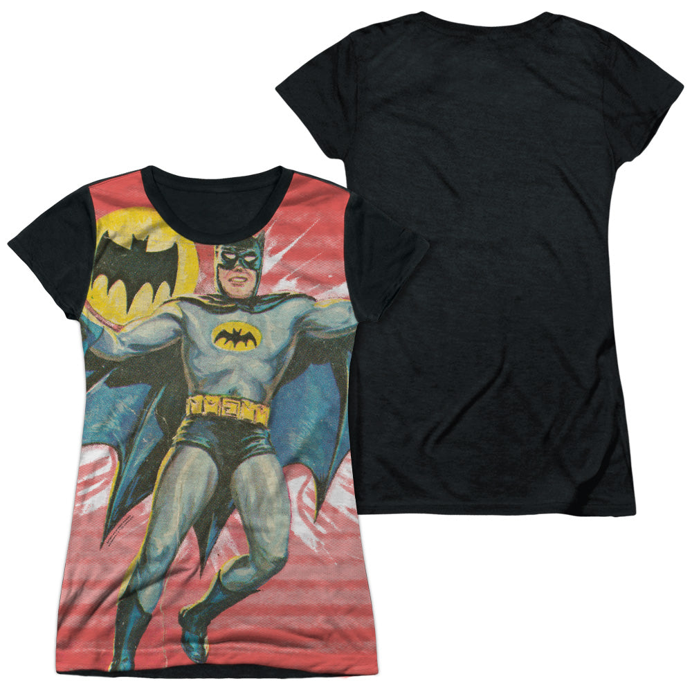 Batman Classic Tv - Wrong Question - Short Sleeve Junior Poly Black Back - White T-shirt