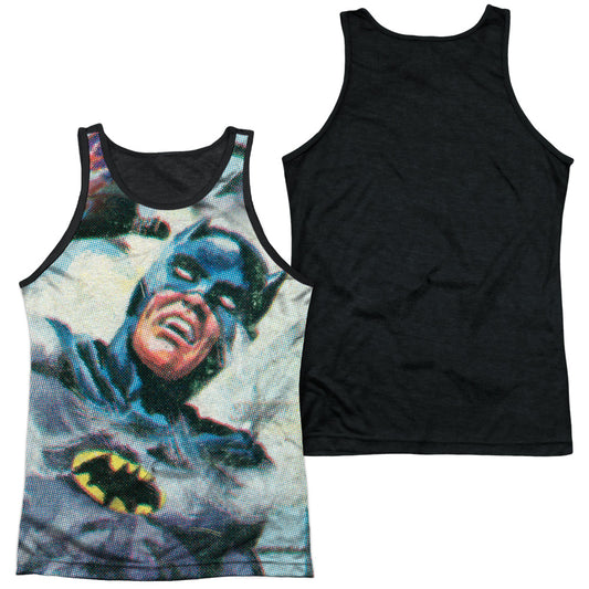 Batman Classic Tv - Foliage - Adult Poly Tank Top Black Back - White