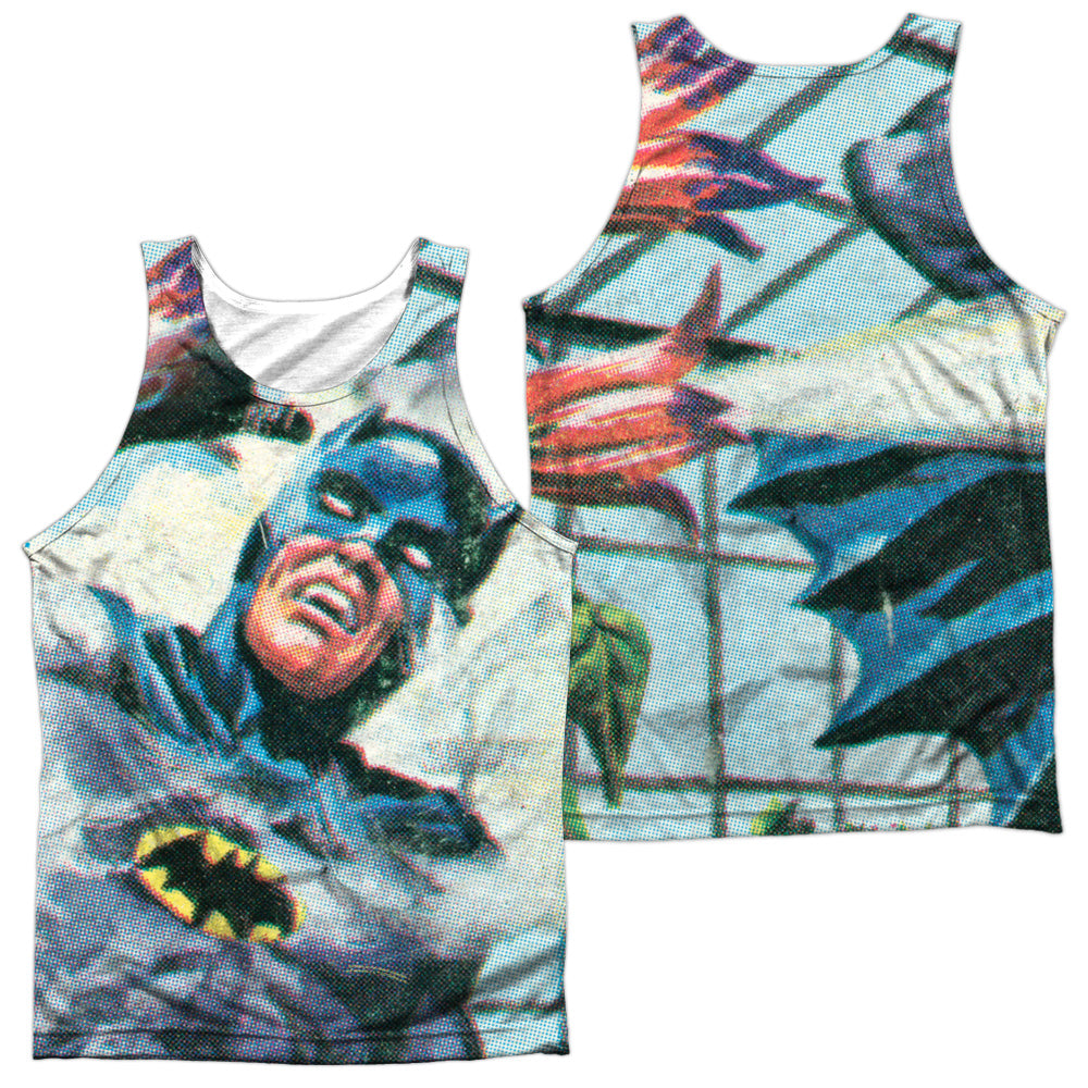 Batman Classic Tv - Foliage (Front/back Print) - Adult Poly Tank Top - White