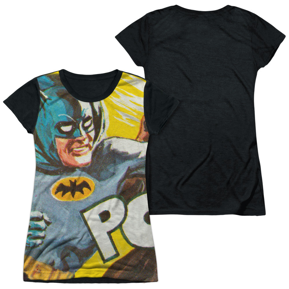 Batman Classic Tv - On The Chin - Short Sleeve Junior Poly Black Back - White T-shirt