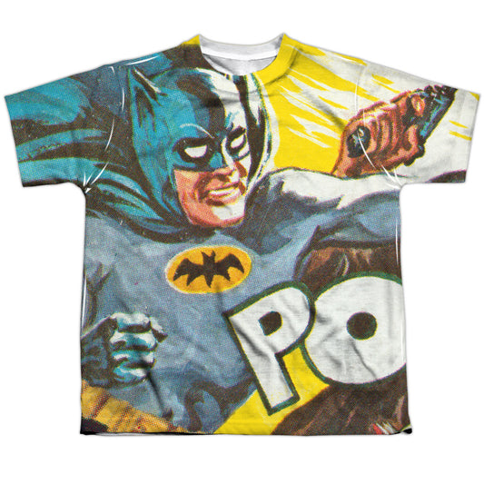 Batman Classic Tv - On The Chin - Short Sleeve Youth Poly Crew - White T-shirt