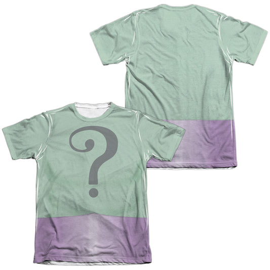 Batman Classic Tv - Riddler Uniform (Front/back Print) - Adult Poly/cotton Short Sleeve Tee - White T-shirt