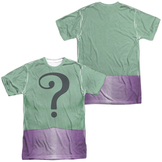 Batman Classic Tv - Riddler Uniform (Front/back Print) - Short Sleeve Adult Poly Crew - White T-shirt