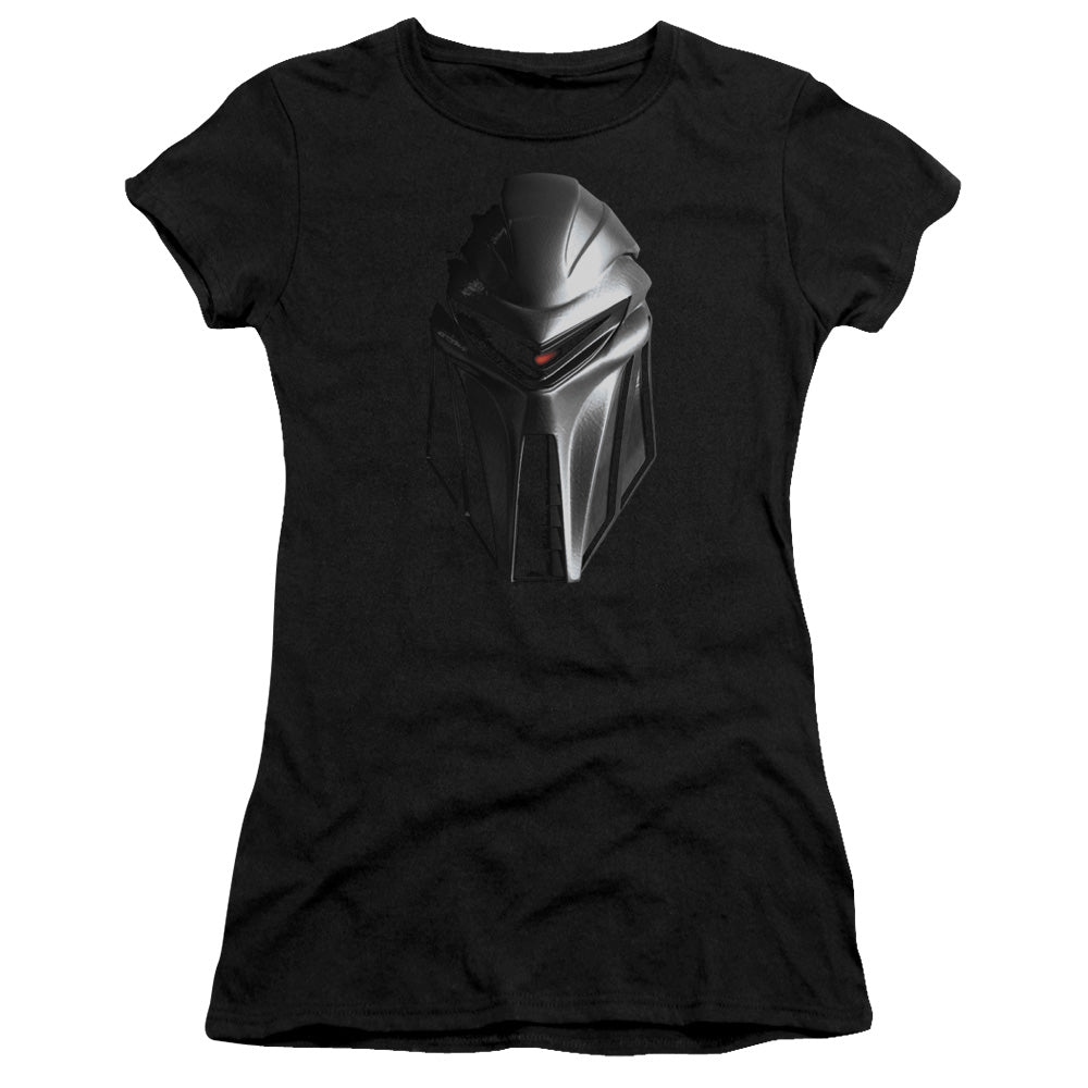 Bsg - Cylon Head - Short Sleeve Junior Sheer - Black T-shirt