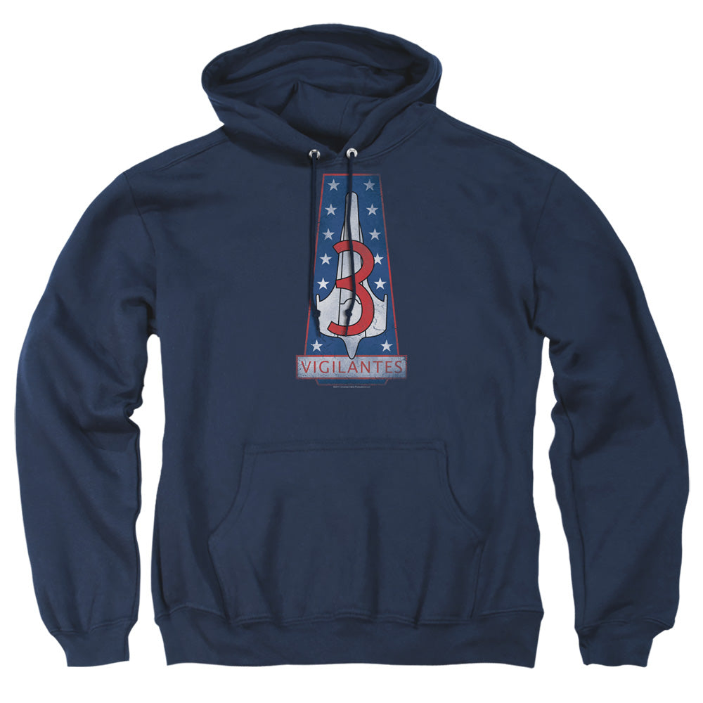 Bsg - Vigilantes Badge - Adult Pull-over Hoodie - Navy