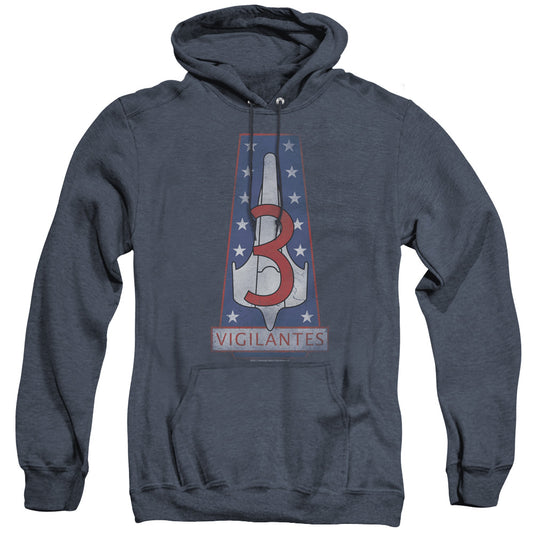 Bsg - Vigilantes Badge - Adult Heather Hoodie - Navy