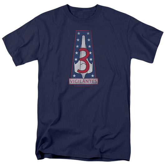 Bsg - Vigilantes Badge - Short Sleeve Adult 18/1 - Navy T-shirt
