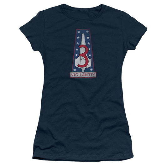 Bsg - Vigilantes Badge - Short Sleeve Junior Sheer - Navy T-shirt
