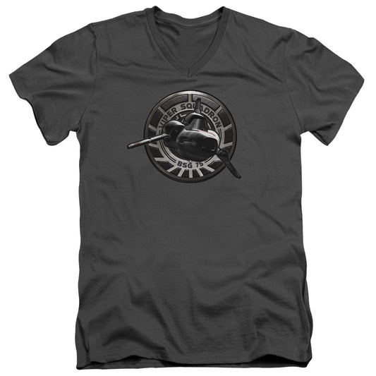 Bsg - Viper Squadron - Short Sleeve Adult V-neck - Charcoal T-shirt