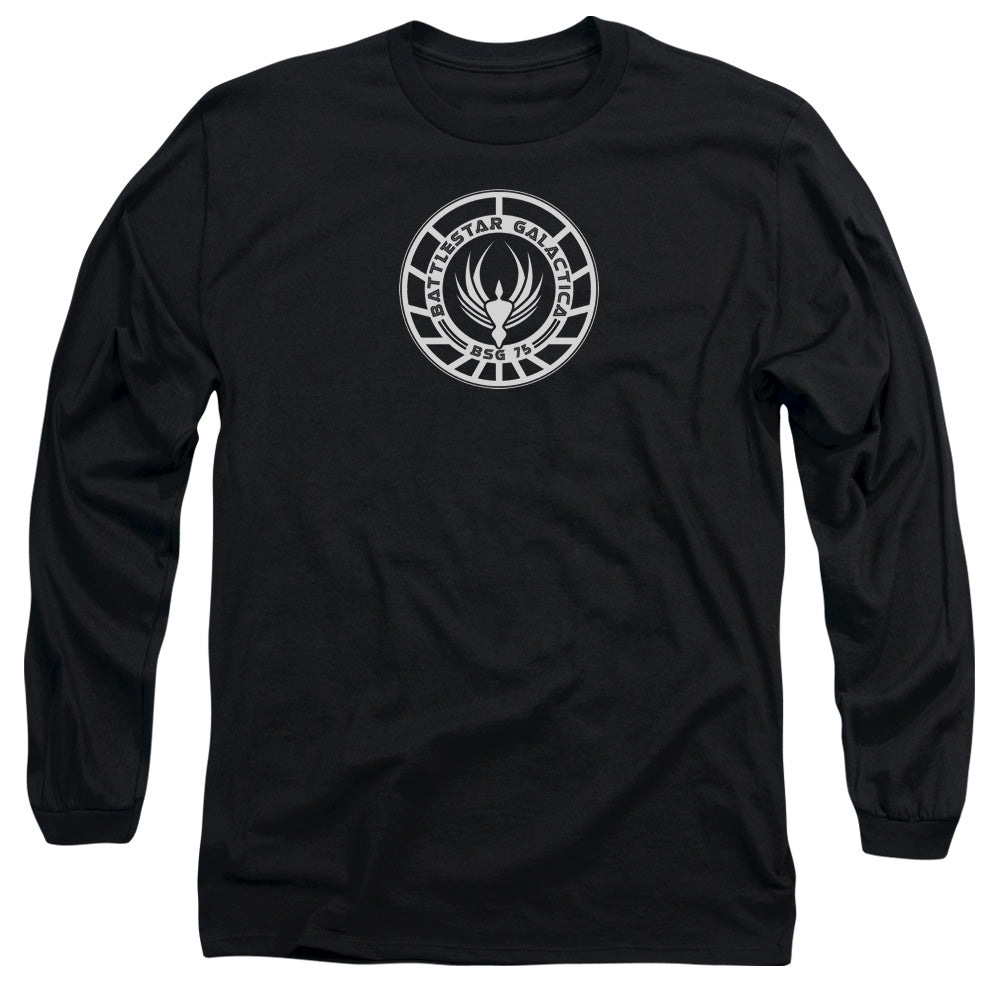 Bsg - Galactica Badge - Long Sleeve Adult 18/1 - Black T-shirt