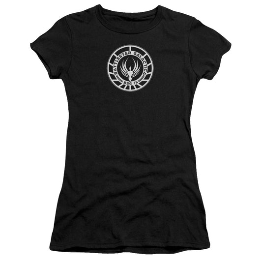 Bsg - Galactica Badge - Short Sleeve Junior Sheer - Black T-shirt