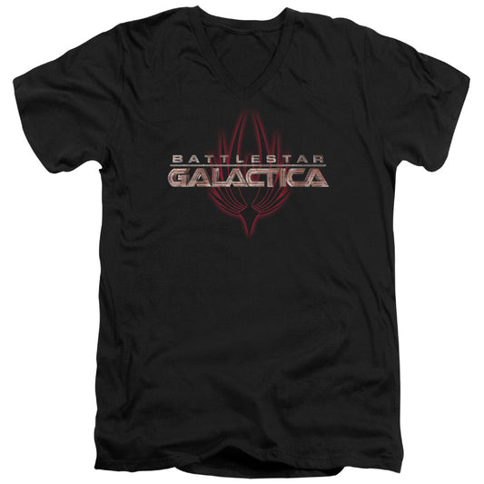 Bsg - Logo With Phoenix - Short Sleeve Adult V-neck - Black T-shirt