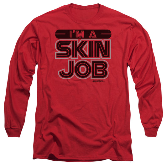 Bsg - Im A Skin Job - Long Sleeve Adult 18/1 - Red T-shirt