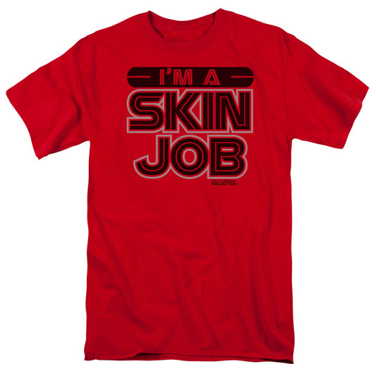 Bsg - Im A Skin Job - Short Sleeve Adult 18/1 - Red T-shirt