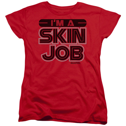 Bsg - Im A Skin Job - Short Sleeve Womens Tee - Red T-shirt
