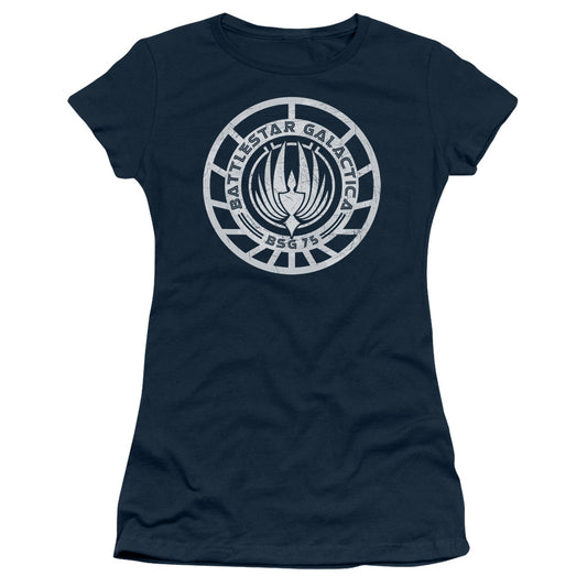 Bsg - Scratched Bsg Logo - Short Sleeve Junior Sheer - Navy T-shirt