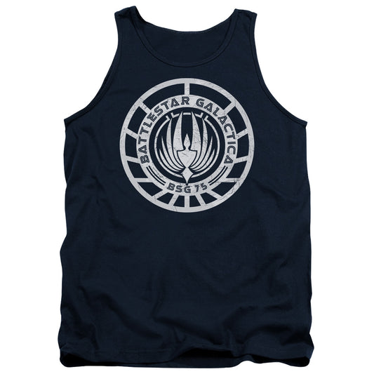 Bsg - Scratched Bsg Logo - Adult Tank - Navy