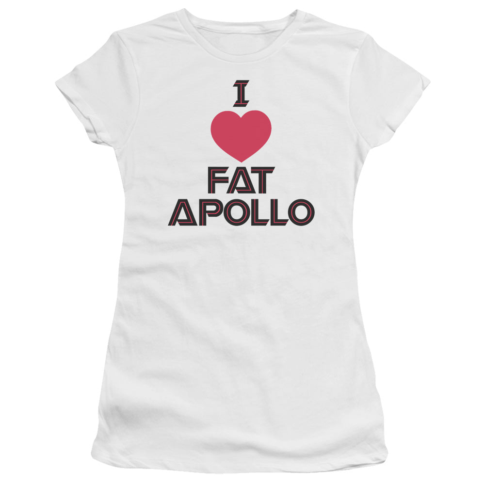 Bsg - I Heart Fat Apollo - Short Sleeve Junior Sheer - White T-shirt