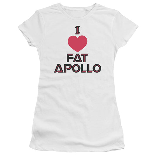 Bsg - I Heart Fat Apollo - Short Sleeve Junior Sheer - White T-shirt