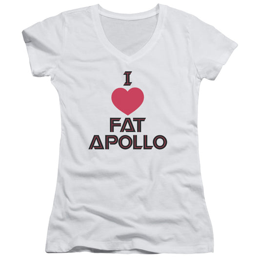 Bsg - I Heart Fat Apollo - Junior V-neck - White