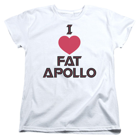 Bsg - I Heart Fat Apollo - Short Sleeve Womens Tee - White T-shirt