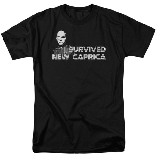 Bsg - I Survived New Caprica - Short Sleeve Adult 18/1 - Black T-shirt
