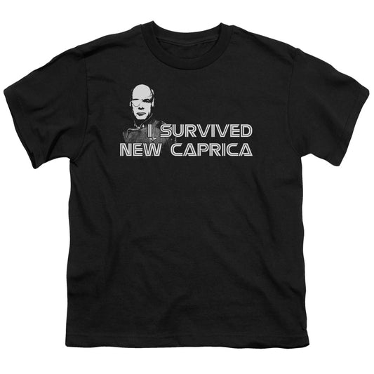 Bsg - I Survived New Caprica - Short Sleeve Youth 18/1 - Black T-shirt