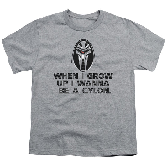 Bsg - Grow Up Cylon - Short Sleeve Youth 18/1 - Athletic Heather T-shirt