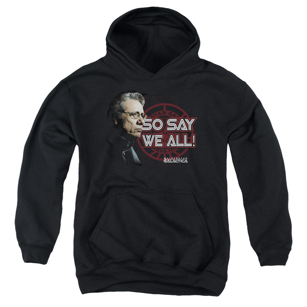 Bsg So Say We All-youth Pull-over Hoodie - Black