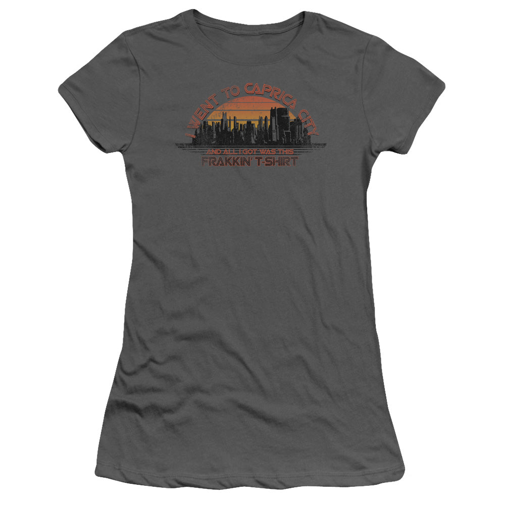 BSG CAPRICA CITY - S/S JUNIOR SHEER - CHARCOAL T-Shirt