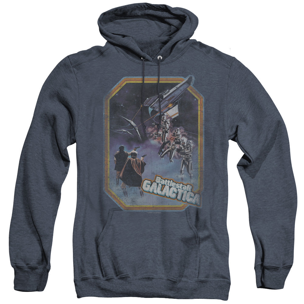 Bsg - Poster Iron On - Adult Heather Hoodie - Navy