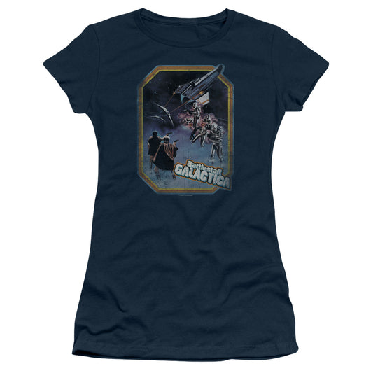 Bsg - Poster Iron On - Short Sleeve Junior Sheer - Navy T-shirt