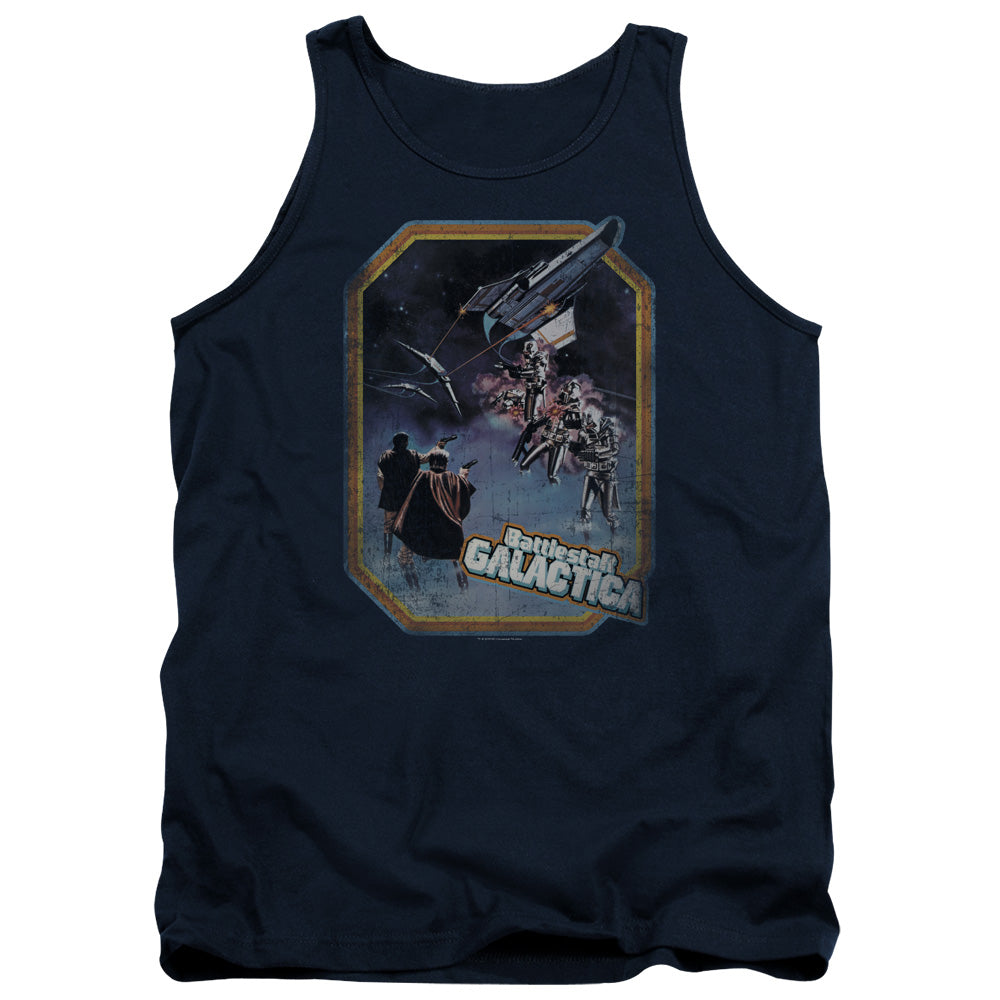 Bsg - Poster Iron On - Adult Tank - Navy
