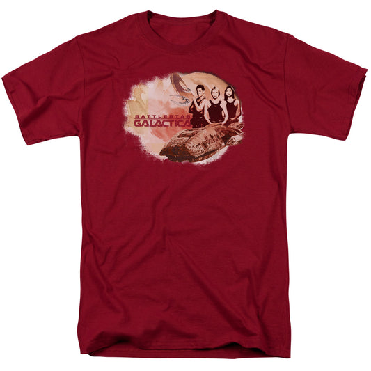 Bsg - Galactica Pilots - Short Sleeve Adult 18/1 - Cardinal T-shirt