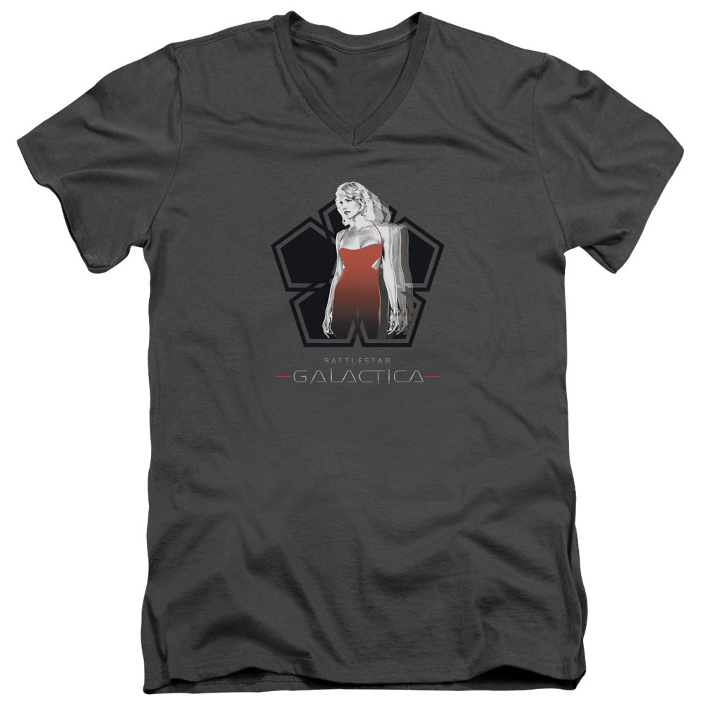 Bsg - Cylon Tech - Short Sleeve Adult V-neck - Charcoal T-shirt