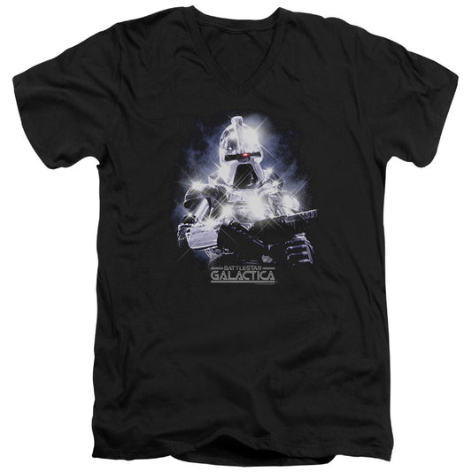 Bsg - 35th Anniversary Cylon - Short Sleeve Adult V-neck - Black T-shirt