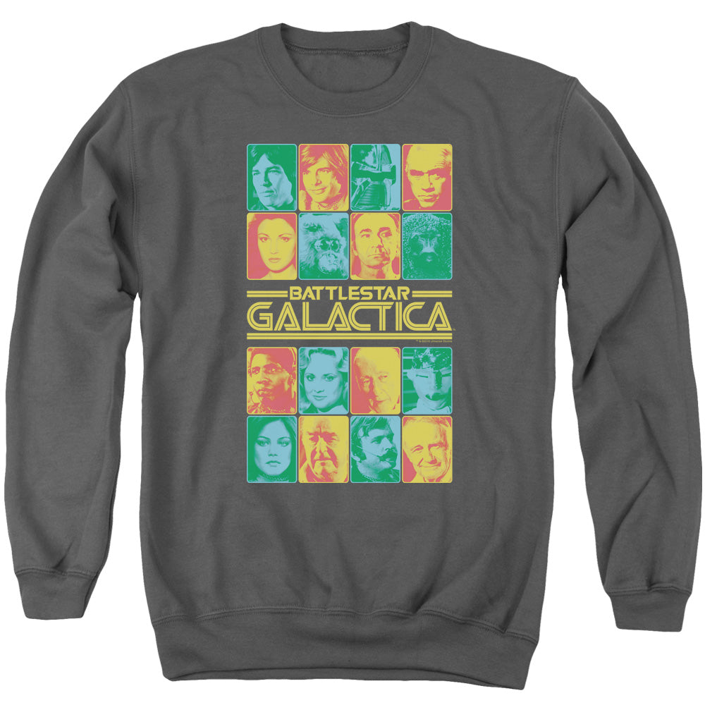 Bsg - 35th Anniversary Cast - Adult Crewneck Sweatshirt - Charcoal