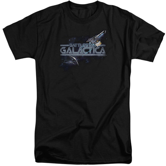 Bsg - Cylon Persuit - Short Sleeve Adult Tall 18/1 - Black T-shirt