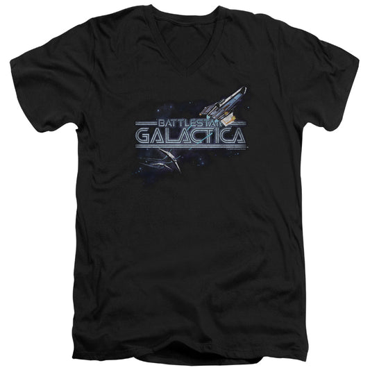 Bsg - Cylon Persuit - Short Sleeve Adult V-neck - Black T-shirt