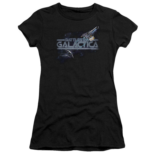 Bsg - Cylon Persuit - Short Sleeve Junior Sheer - Black T-shirt
