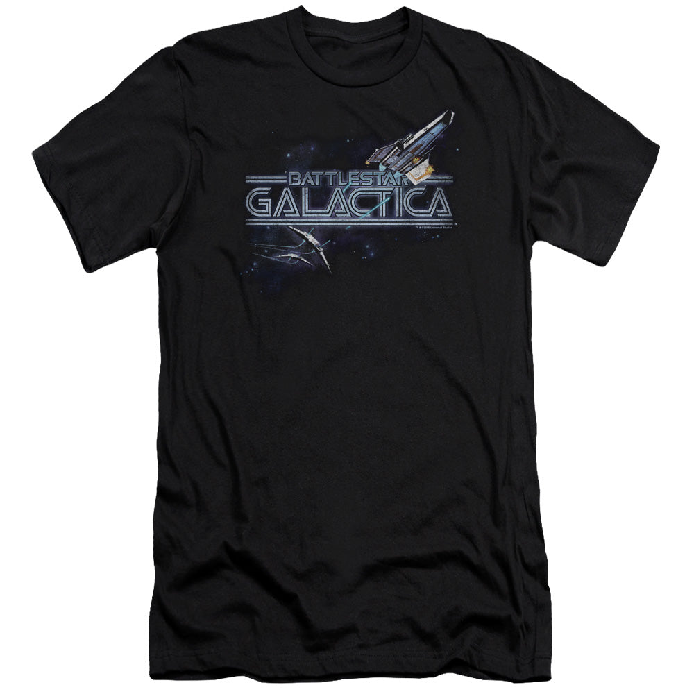Bsg - Cylon Persuit-hbo Short Sleeve Adult 30/1 - Black T-shirt