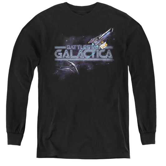 Bsg - Cylon Persuit - Youth Long Sleeve Tee - Black