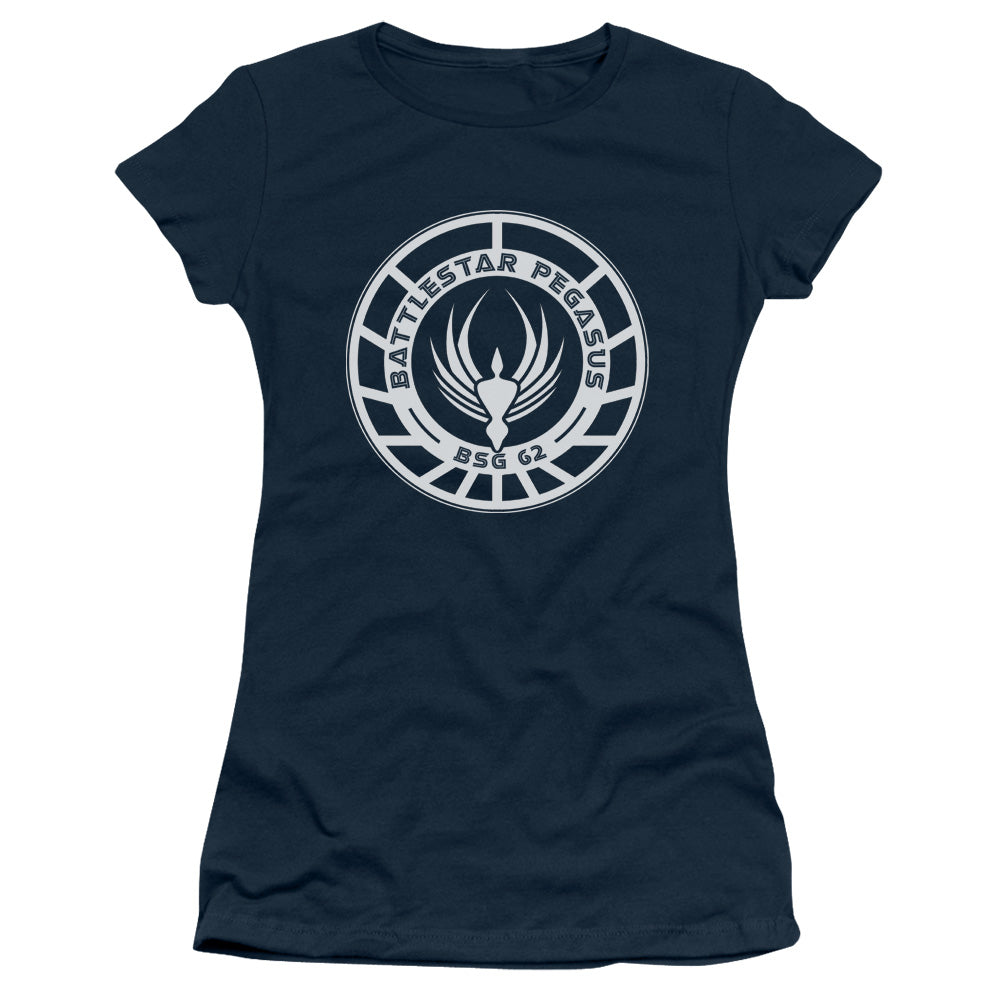 Bsg - Pegasus Badge - Short Sleeve Junior Sheer - Navy T-shirt