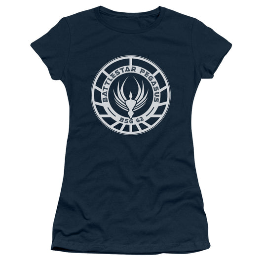 Bsg - Pegasus Badge - Short Sleeve Junior Sheer - Navy T-shirt