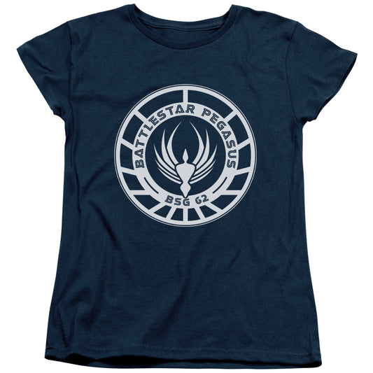 Bsg - Pegasus Badge - Short Sleeve Womens Tee - Navy T-shirt