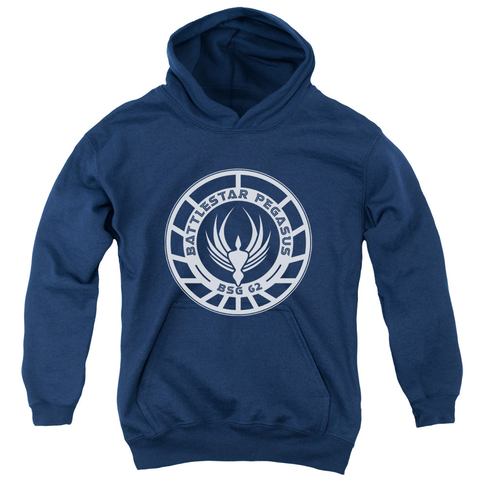 Bsg - Pegasus Badge - Youth Pull-over Hoodie - Navy