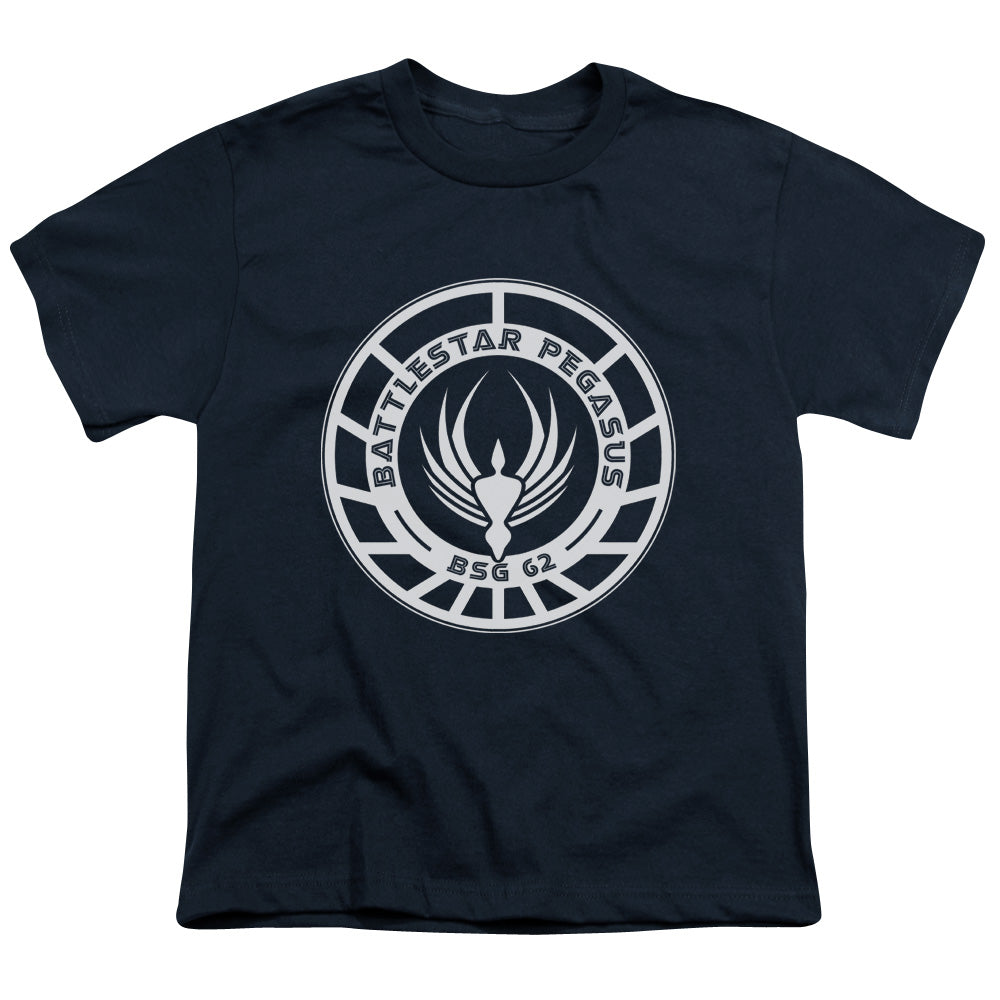Bsg - Pegasus Badge - Short Sleeve Youth 18/1 - Navy T-shirt