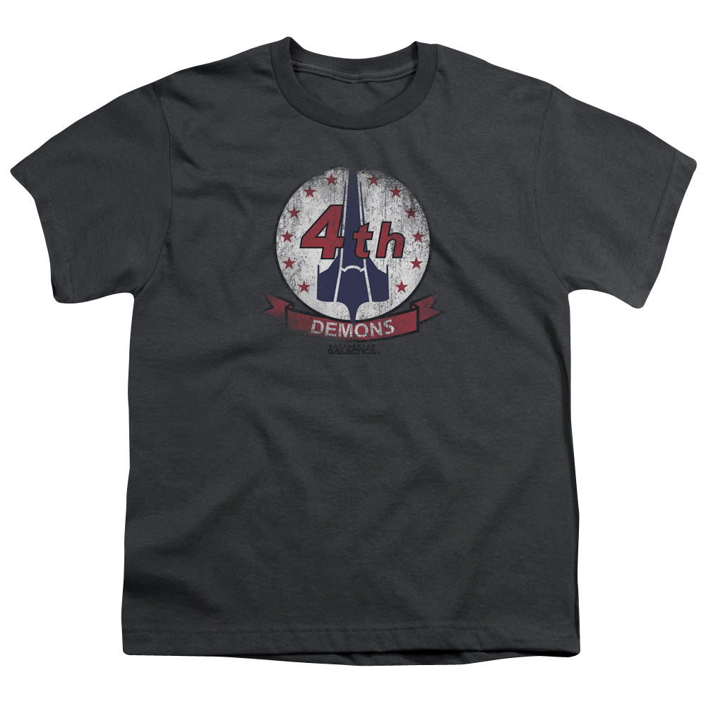 Bsg - Demons Badge - Short Sleeve Youth 18/1 - Charcoal T-shirt